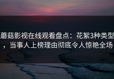 蘑菇影视在线观看盘点：花絮3种类型，当事人上榜理由彻底令人惊艳全场